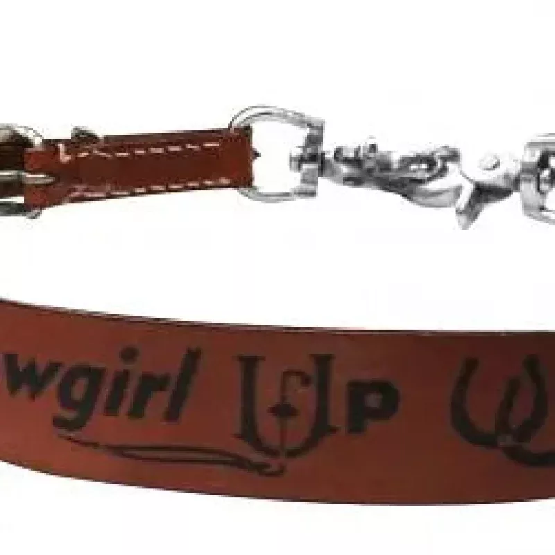 'Cowgirl Up'Leather Wither Strap