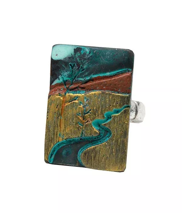 ( M812 ) MOUNTAIN AND TREE LANDSCAPE STRETCH RING