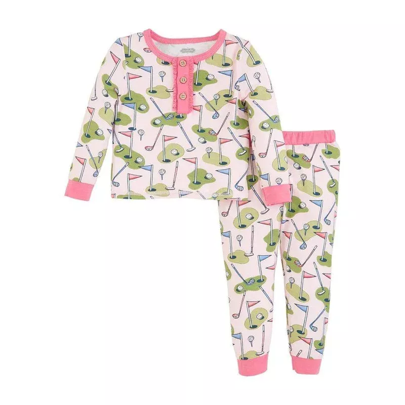 Mud Pie Girl’s Pink Golf PJ Set