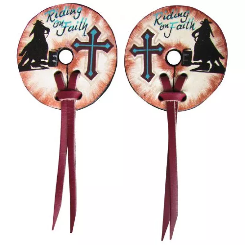 "Riding on Faith" Leather Bit Guards