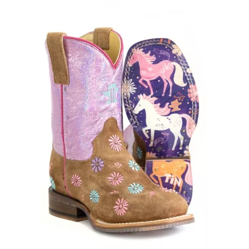 Tin Haul DAISY FLORAL PONY SOLE Cowboy Boots
