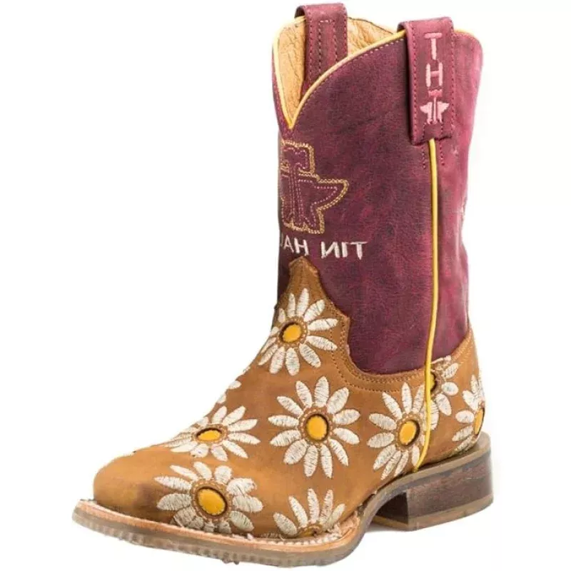 Tin Haul Lil Blossom Bumblebee Sole Cowgirl Boots Youth 6