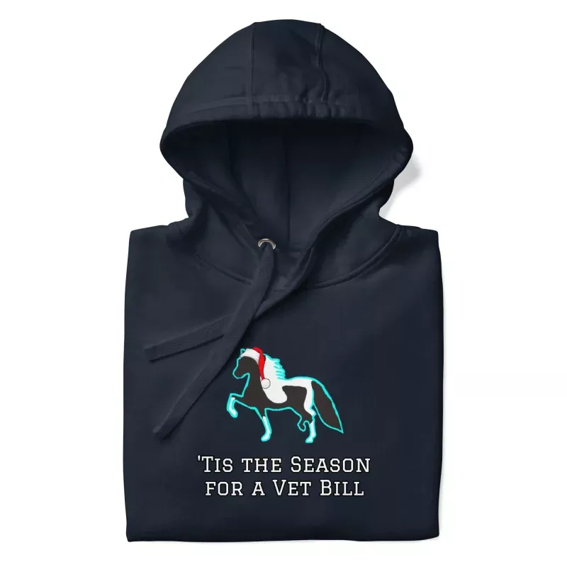 'Tis the Season Vet Bill Christmas Pony Hoodie Black