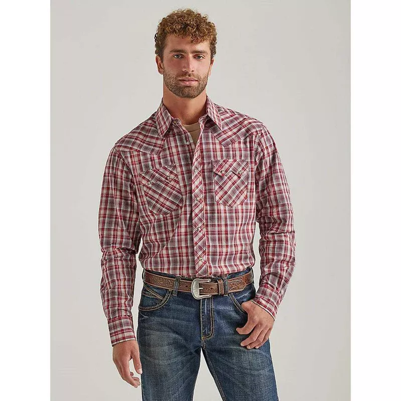 Wrangler Men’s Retro Sawtooth Snap Pocket Western Shirt