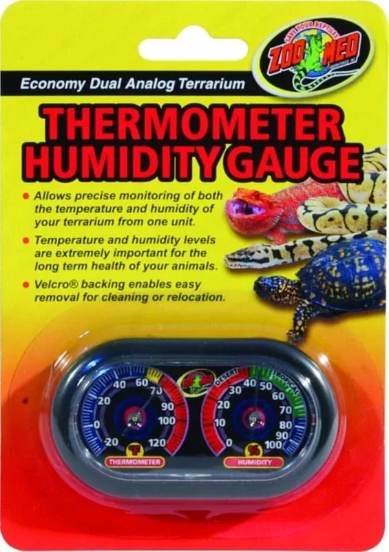 Zoo Med Dual Analog Thermometer And Humidity Gauge